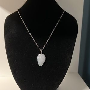 ❤️ Precious White Jadeite Leaf Pendant for sale